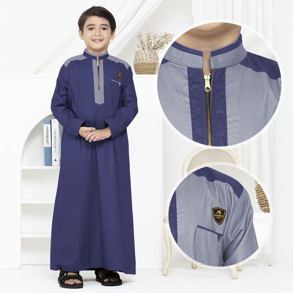 Jubah Anak Laki Laki Premium 9 - 16 Tahun Lengan Panjang Alief Series Original Assuffah