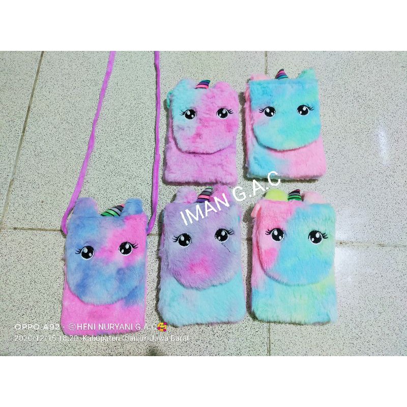 tas selempang hp unicorn/tas selempang anak lucu/tas hp anak/tas pinggang unicorn import