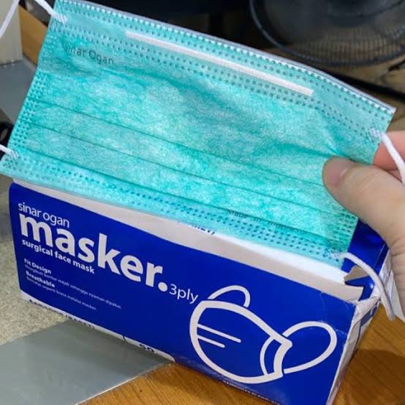 Surgical Mask (Masker Medis) Sinar Ogan 3 Ply Original