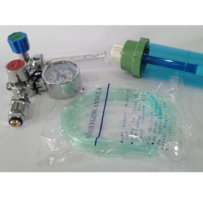 Regulator Oksigen Medis  Set Kemenkes Nesco Tabung Humidifier Selang Nasal Masker