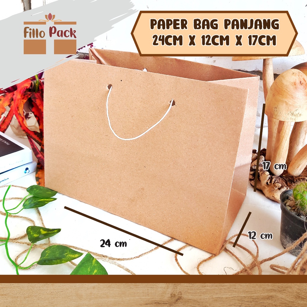 

paper bag 24x12x17/paper bag coklat/paper bag estetik/paper bag kado/paper bag kue toples/paper bag hajatan/paper bag landscape
