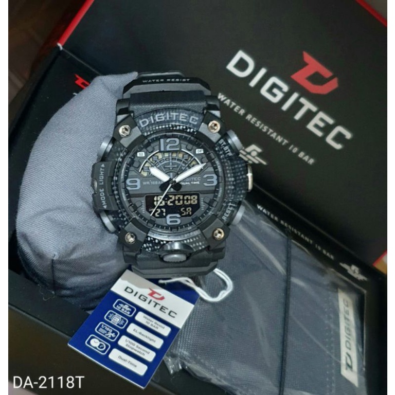 Jam Tangan Pria Digitec Original DA-2118T Tahan Air Bonus Dompet Exclusive