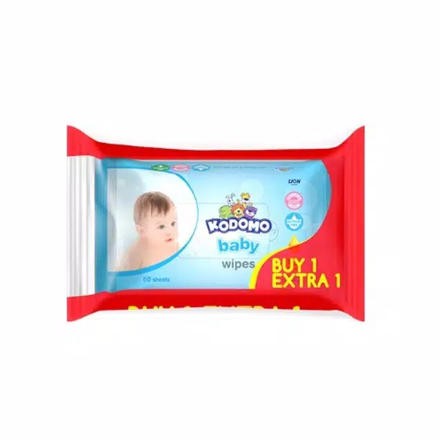 Kodomo Baby Wipes Classic Blue 50'S Tisu basah bayi