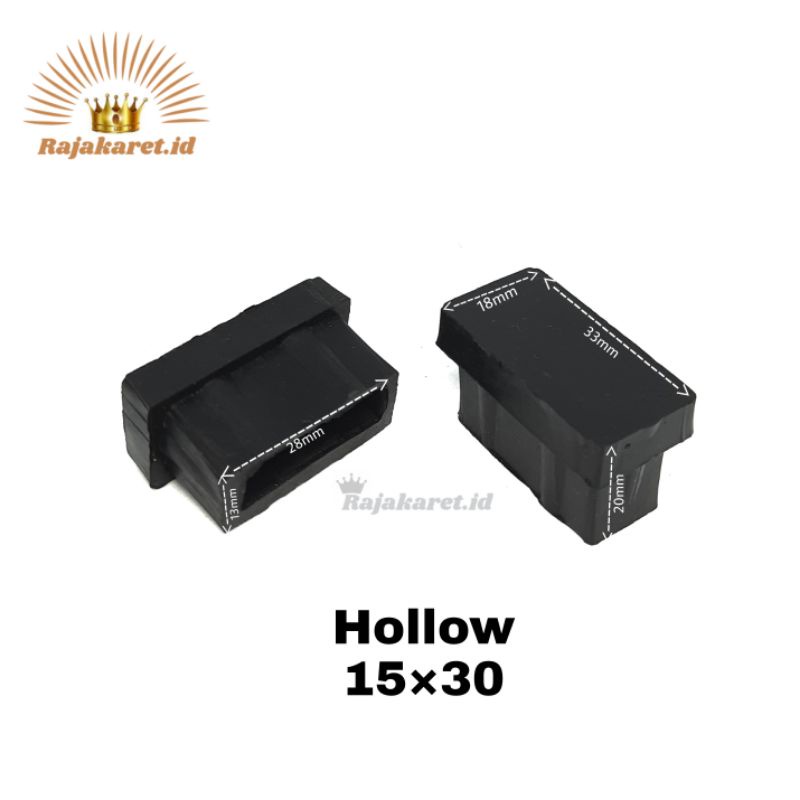 Karet Hollow Holo 1,5× 3cm / 15x30 mm Kaki Kursi Meja Tutup Besi Hollow