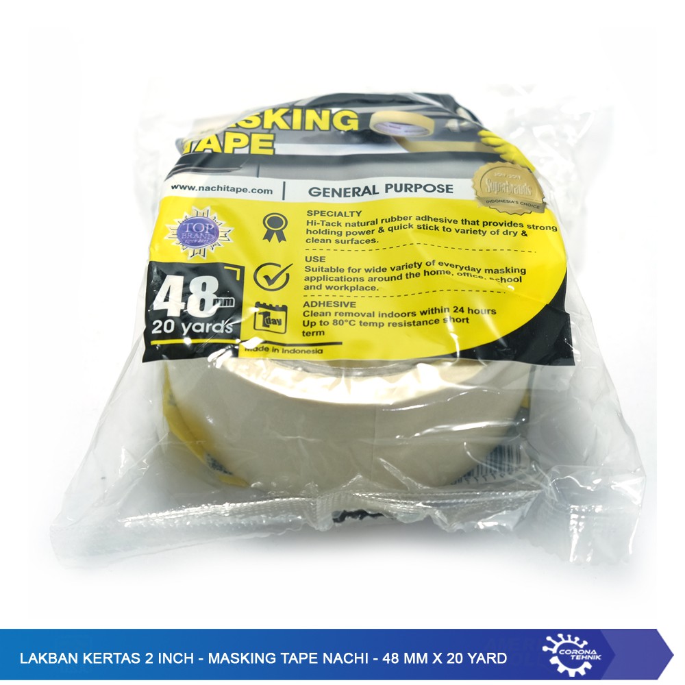 

Lakban Kertas 2 Inch - Masking Tape Nachi - 48 mm x 20 Yard