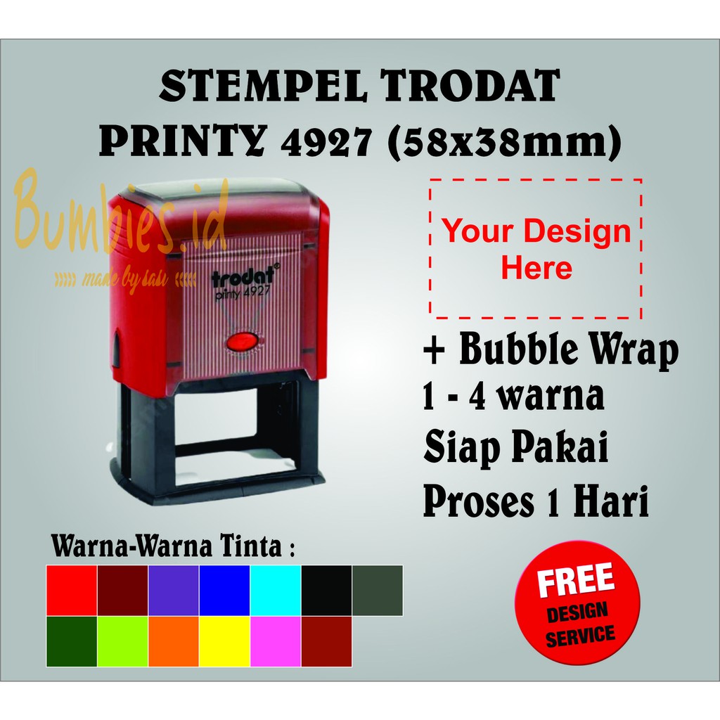 

Stempel Praktis Trodat 4927 (60x40mm) Stempel Perusahaan | Stempel Toko | Stempel 2-4 warna