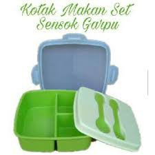 Tempat makan 3 sekat GOLDEN SUNKIST( free sendok garpu )