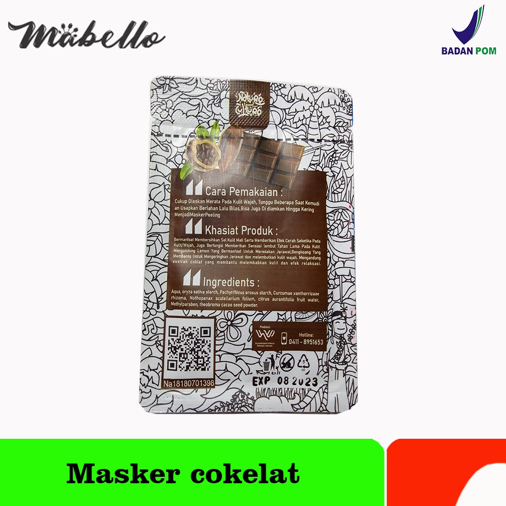 Masker wajah masker muka mabello bedda lotong