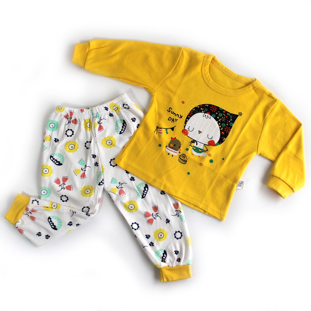 Baju Tidur Piyama Anak Premium Set Bahan Katun Piyama Anak Gambar Lucu Baju Tidur Anak Bahan Katun SUNNY DAY