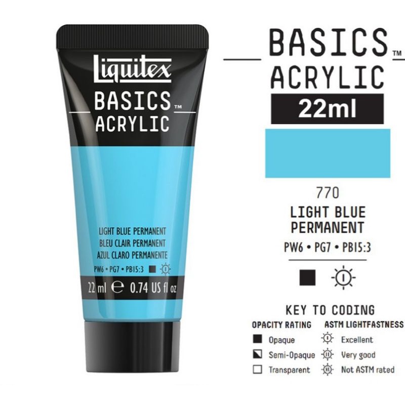 

LIQUITEX BASICS ACRYLIC 22 ML LIGHT BLUE PERMANENT