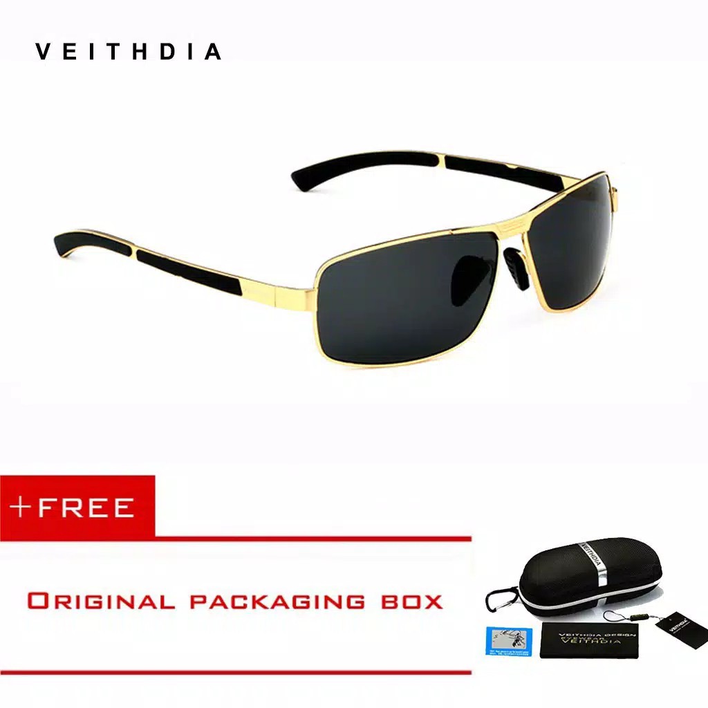 COD Original Veithdia Kacamata Polarized Anti UV400 Pria V-2490