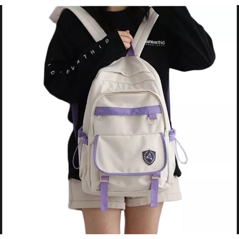 Ransel Wanita Nilon Tahan Air Tas Travel Berpanel Cantik Wanita Tas Sekolah Kapasitas Besar untuk Anak Perempuan Ransel Laptop 15 Inci Baru-2