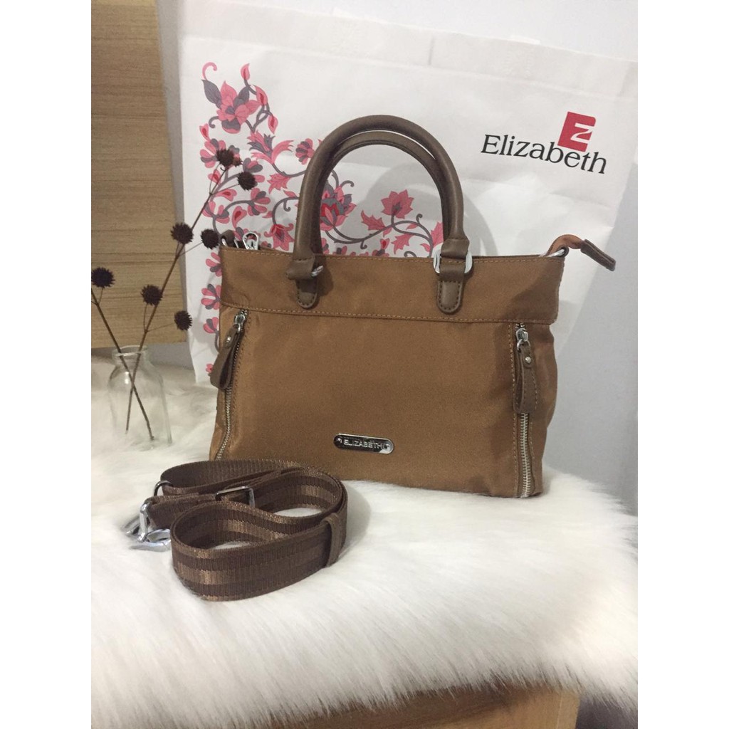 (NEW) SALE Elizabeth Kalara Sling Bag & Hand Bag Tan Original Branded