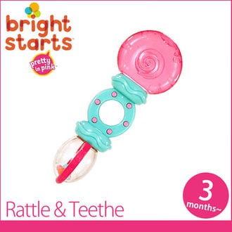 Bright Starts Rattle and Teether Lollipop Pink