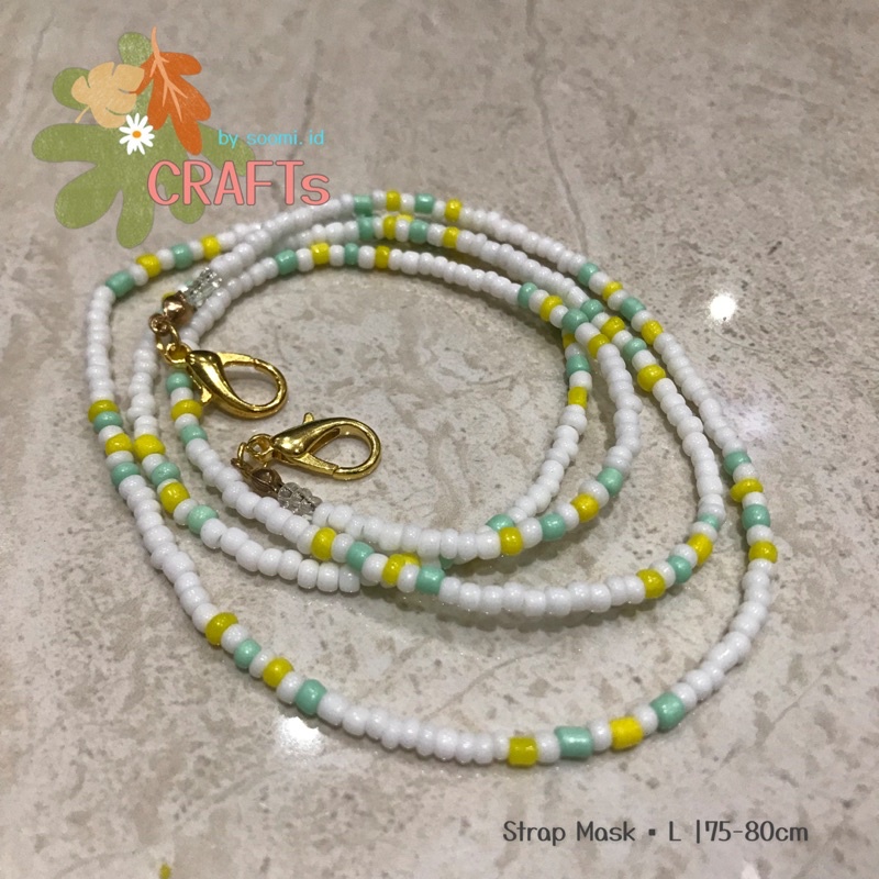 Strap Masker Manik Panjang | Kait Gold Emas - Tali Masker Gelang Lilit - C