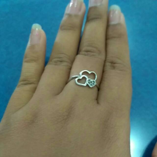 Cincin emas putih model love