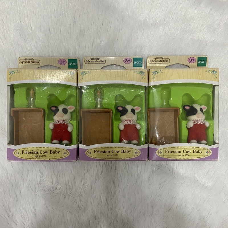 Sylvanian Families ultra rare Friesian Cow Baby berdiri new and seal, original epoch by jekistore