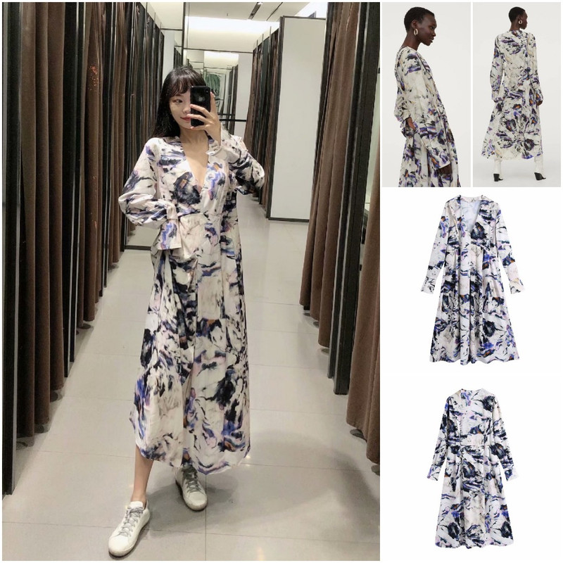 60201 White Abstract Long Dress / Dress Pesta Panjang Putih