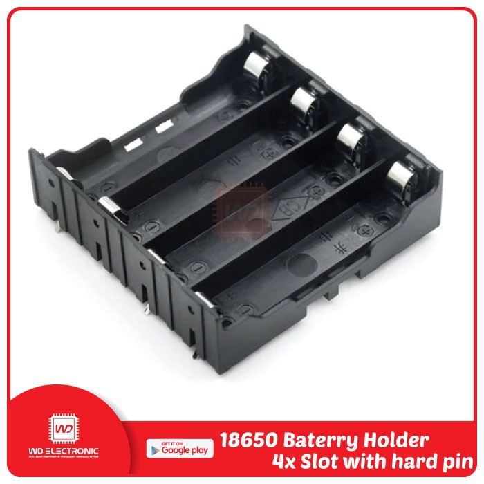 Battery Holder 18650 4 Slot Plat Lempeng Kotak Baterai 18650 Pararel 4