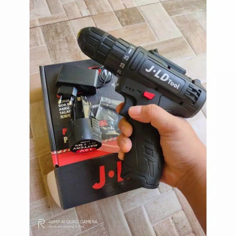 MESIN BOR CAS JLD CORDLESS 12S BOR BATERAI JLD 12V TIPE 12S 1 BATERAI