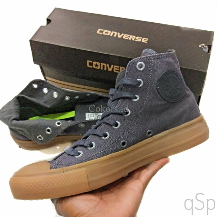 Sepatu Converse Gum High Boots Tinggi Hitam Navy Abu Sneakers Pria Wanita Sekolah Kerja Kuliah