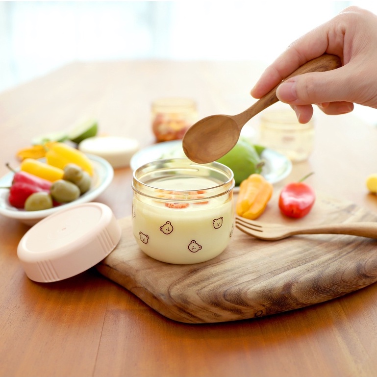 Grosmimi PPSU Cherrish Dotgom Olive Baby Food Jar 150ml / 250ml - Set Tempat Makan Bayi Plastic Plastik Korea Travel Friendly Portable