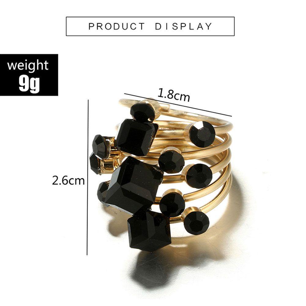 Needway Finger Ring Punk Untuk Wanita Midi Rings Opening Knuckle Finger Black Simple Jewelry