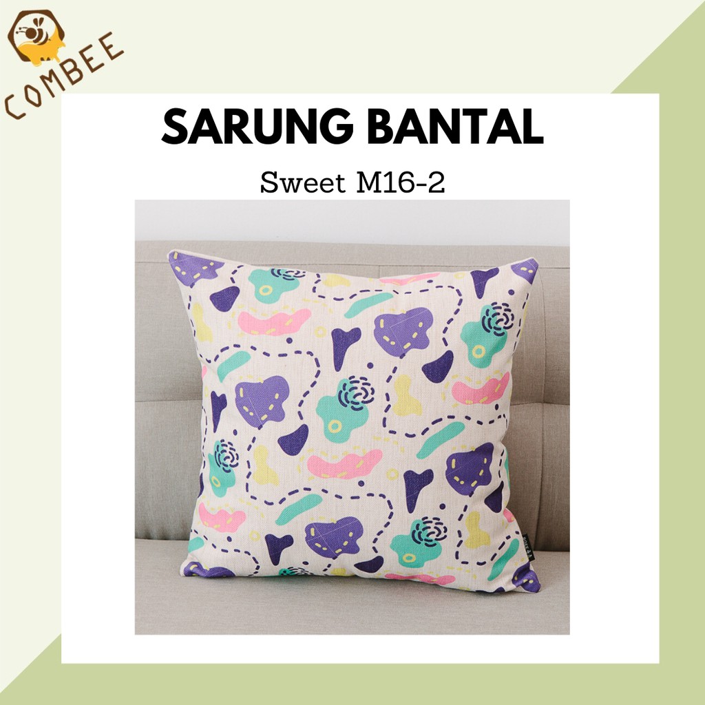 Pillow Case / Sarung Bantal / Sarung Tutup Bantal Sofa Kain Cotton Linen Sweet M16