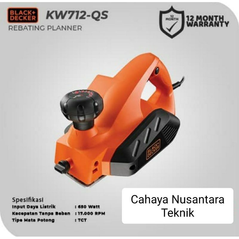 Mesin Planer Black & Decker 650 Watt KW712