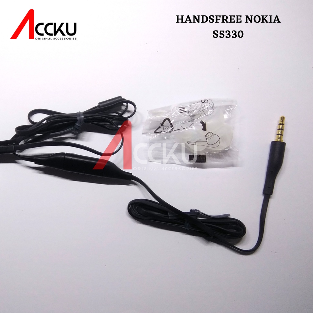 [ 5530 Black ] Headset Nokia 3.5mm Handsfree Nokia Original 100% Headset Nokia Asha 101 Nokia Asha 202 Asha 303 Handsfree Nokia 5530 Nokia 2205 Nokia 2610