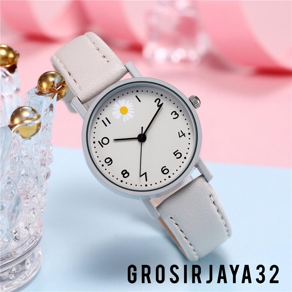 JAM TANGAN WANITA ASTRY DAISY ANALOG WATCH KALEP SINTESIS PU KOREAN FASHION