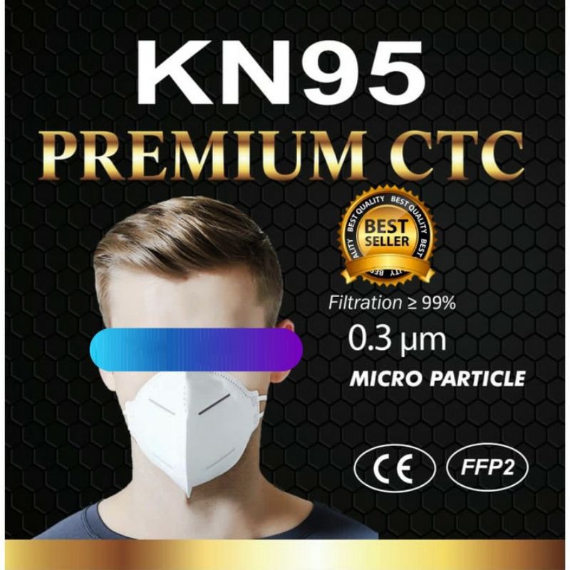 MASKER KN95 PREMIUM CTC - Masker N95 Masker Asli BNPB KAWAT DALAM