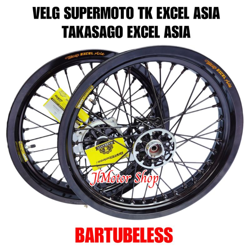 VELG SUPER MOTO SUPERMOTO KLX 150 DTRACKER 150 TK EXCEL ASIA TAKASAGO EXCEL ASIA BARTUBELESS VELG JARI2 VERSI TUBELESS