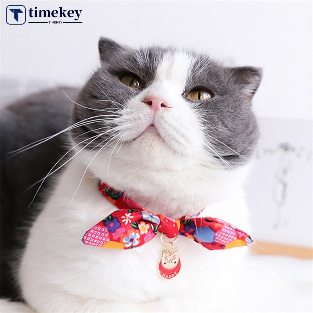 Timekey Kalung Leher Anjingkucing Adjustable Dengan Lonceng Untuk Empat Musim C7D9