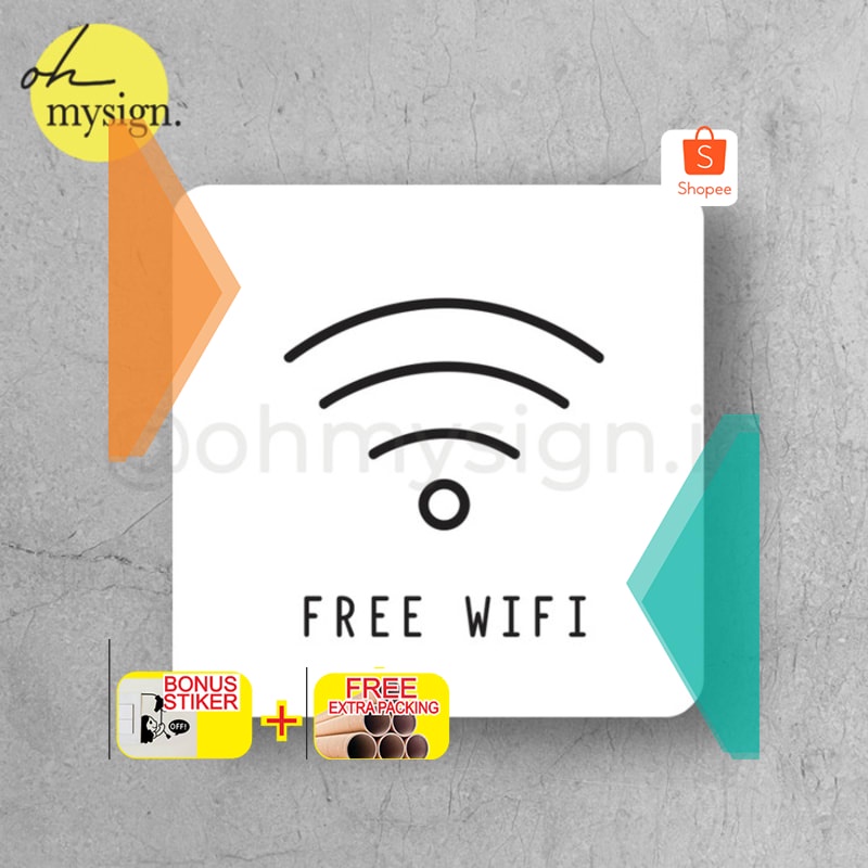 

Murah Sign Free Wifi Akrilik UV Print Label Keren