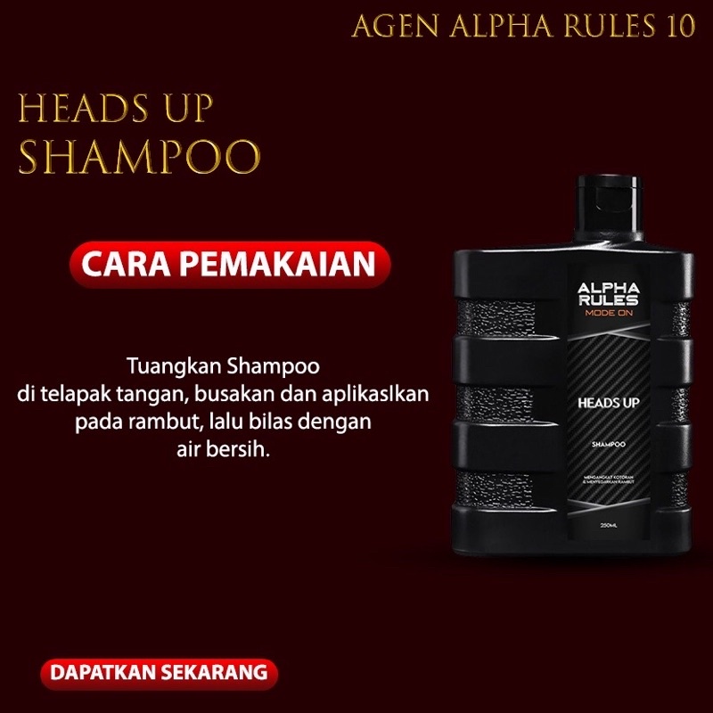 ALPHA RULES HEADS UP SAMPO SHAMPO SHAMPOO RAMBUT PRIA PERAWATAN RAMBUT PRIA ALPHARULES