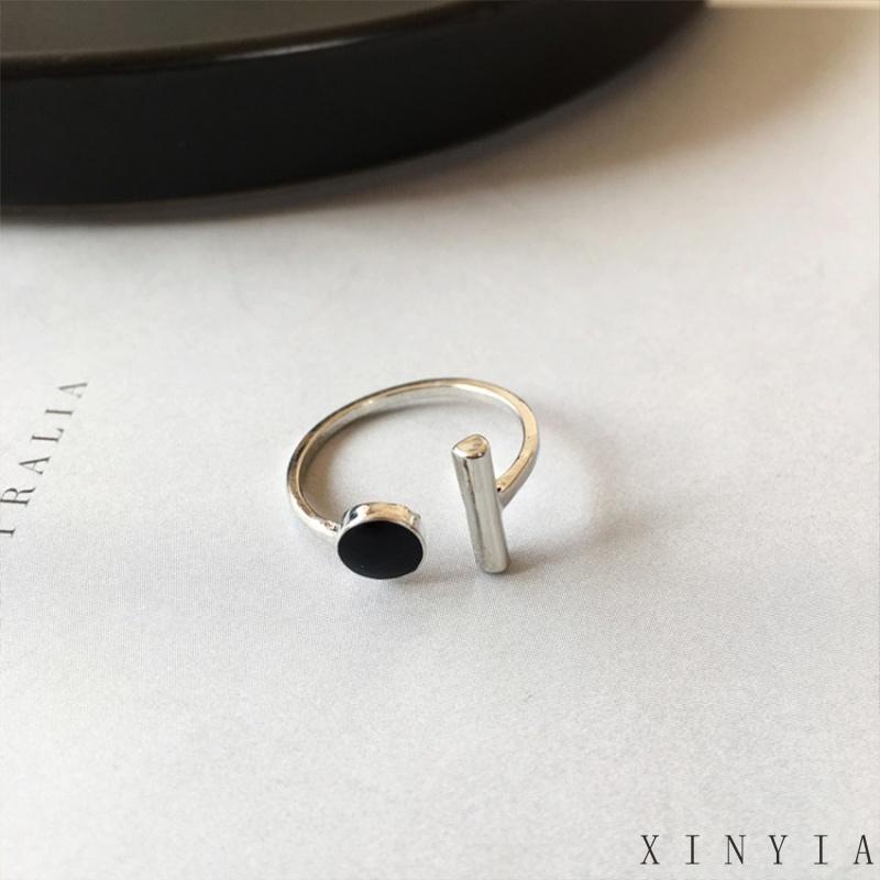 【COD】Cincin Jari Telunjuk Model Terbuka Desain Bulat Warna Hitam