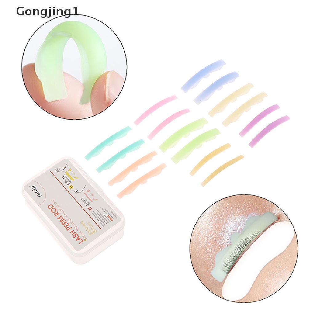 Gongjing1 8 Pasang / Set Pad / Bantalan Silikon Pelindung / Perming Bulu Mata Untuk Perlengkapan Kosmetik / Makeup