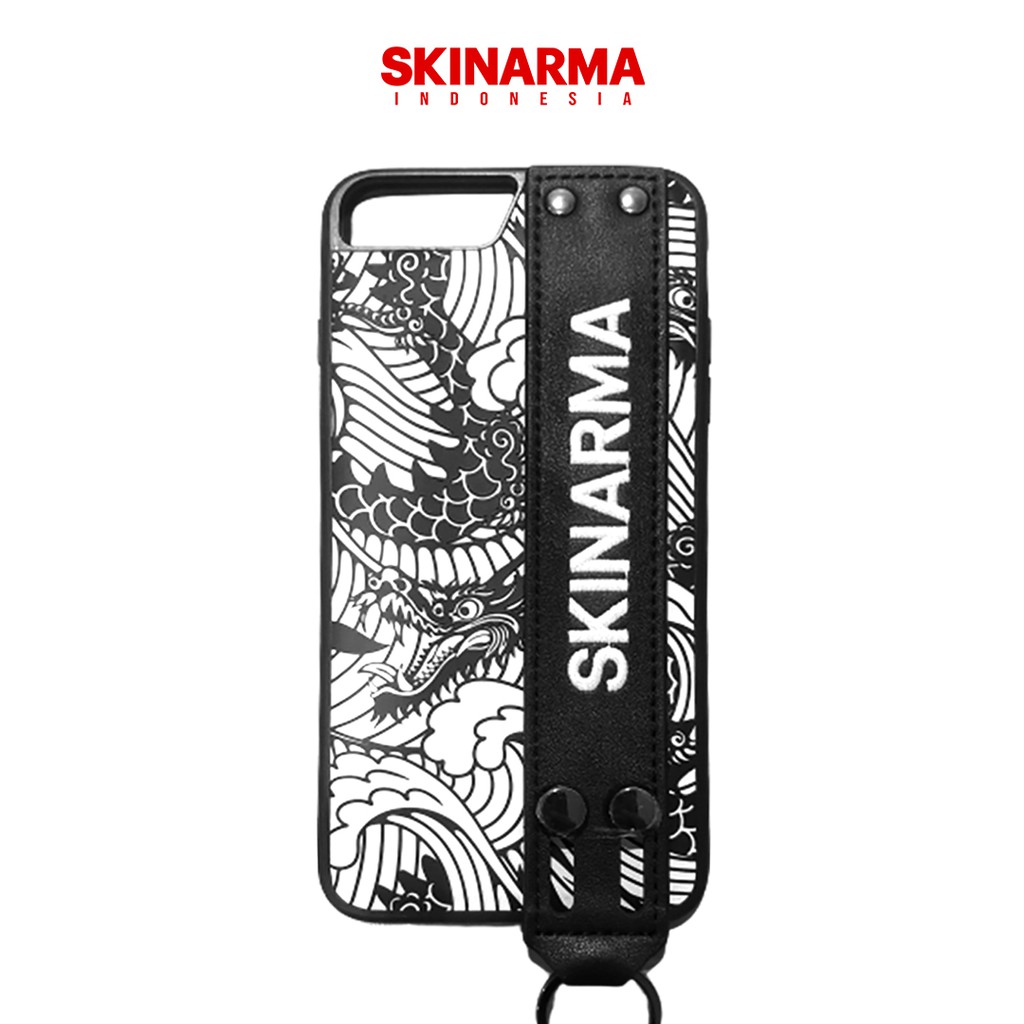 Skinarma Yasei Black - Hypebeast Leather Strap Rubber Case Casing Kulit iPhone 6+ / 7 plus / 8 plus