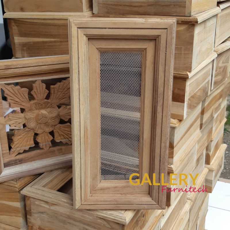loster minimalis kayu jati + kawat almunium - profil list double