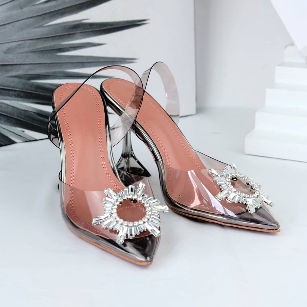 [7.7 Boombastis Sale⚡] - SEPATU WANITA AMS KACA GLASS HIGH HEELS AMS013 PREMIUM IMPORT