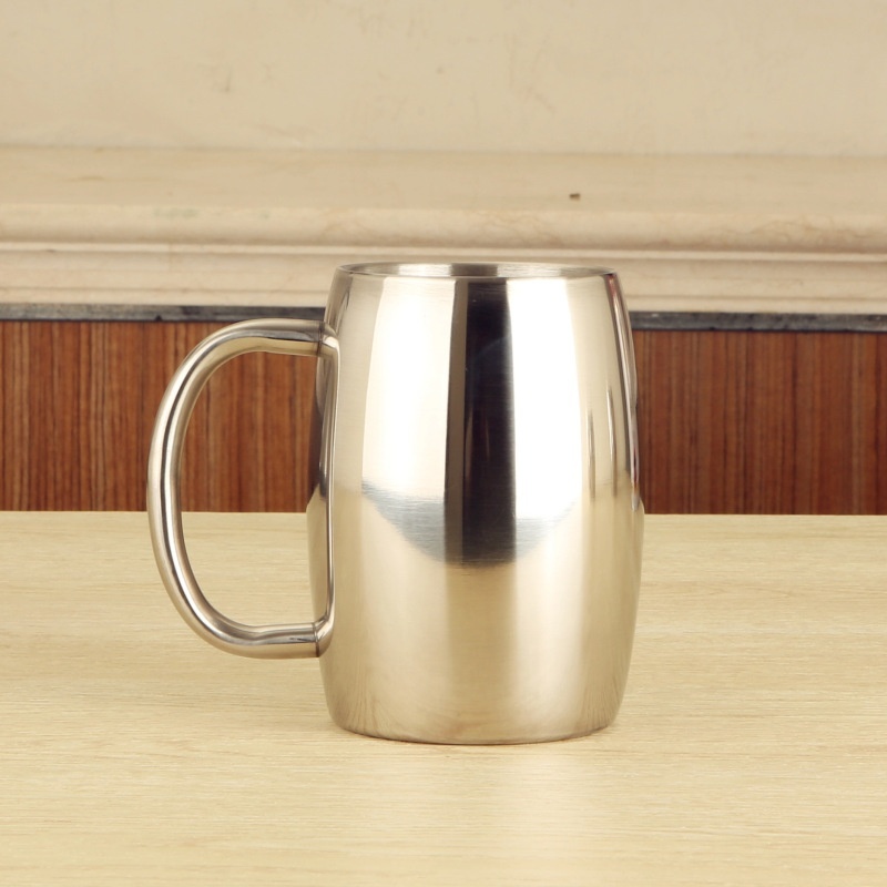 Cangkir Kopi / Teh / Susu Portable 500ml Bahan Stainless Steel Untuk Camping / Travel