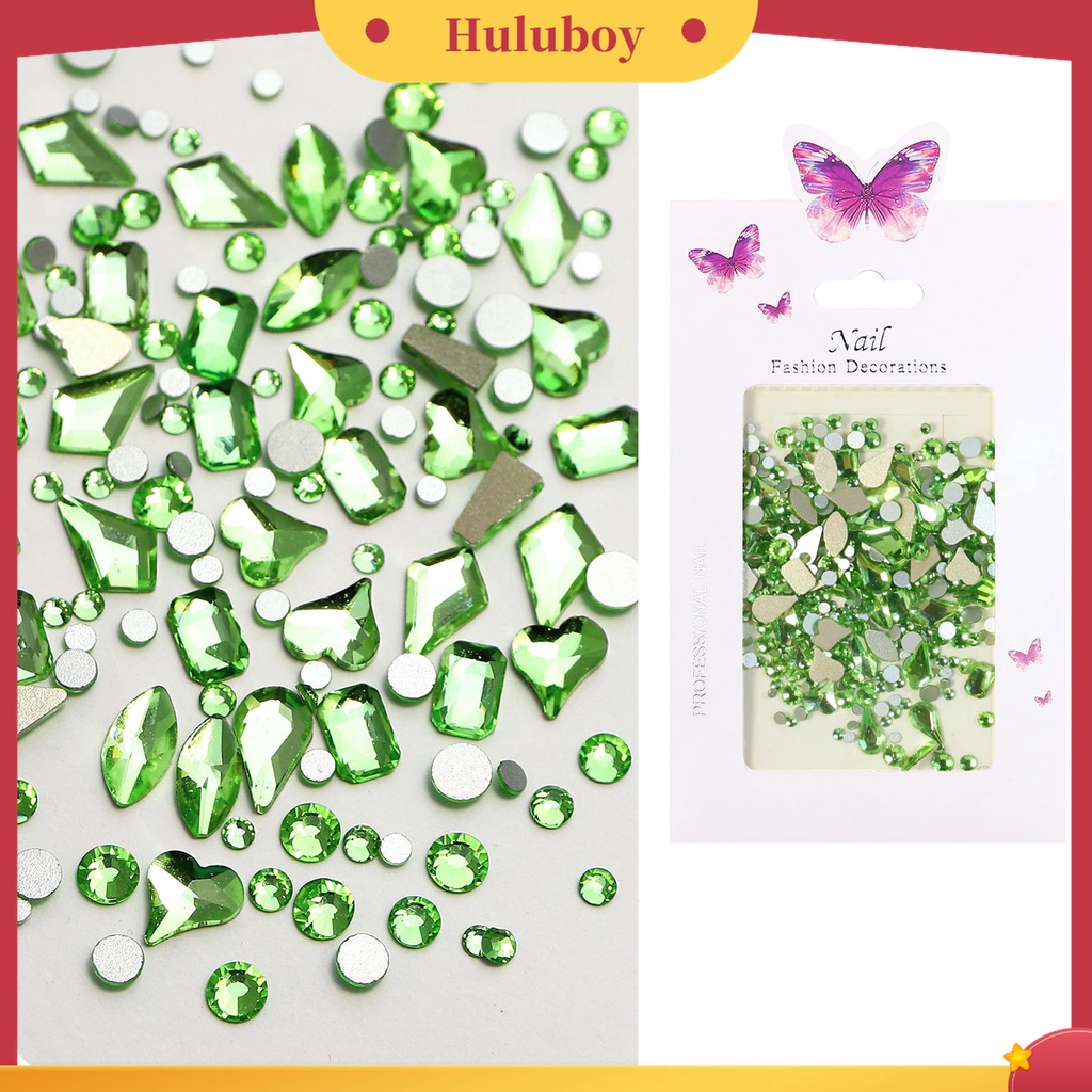 Huluboy Huluboy♡ 1 Kantong Berlian Imitasi Bentuk Campur Untuk Dekorasi Nail Art