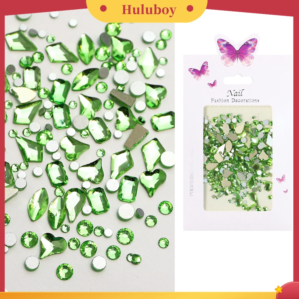 Huluboy Huluboy♡ 1 Kantong Berlian Imitasi Bentuk Campur Untuk Dekorasi Nail Art