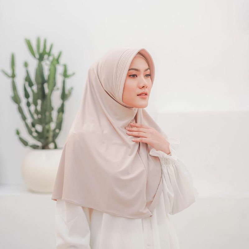 Hijab Bergo Spandek Jersey Menutup Dada/Hijab Instan Bergo Hamidah/Hijab Sport-1