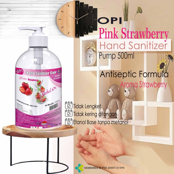 Hand sanitizer pink corean 500ml cair Produk OPI varian baru By Oke Sabun sudah ada izin edar resmi by Oke sabun suplayer