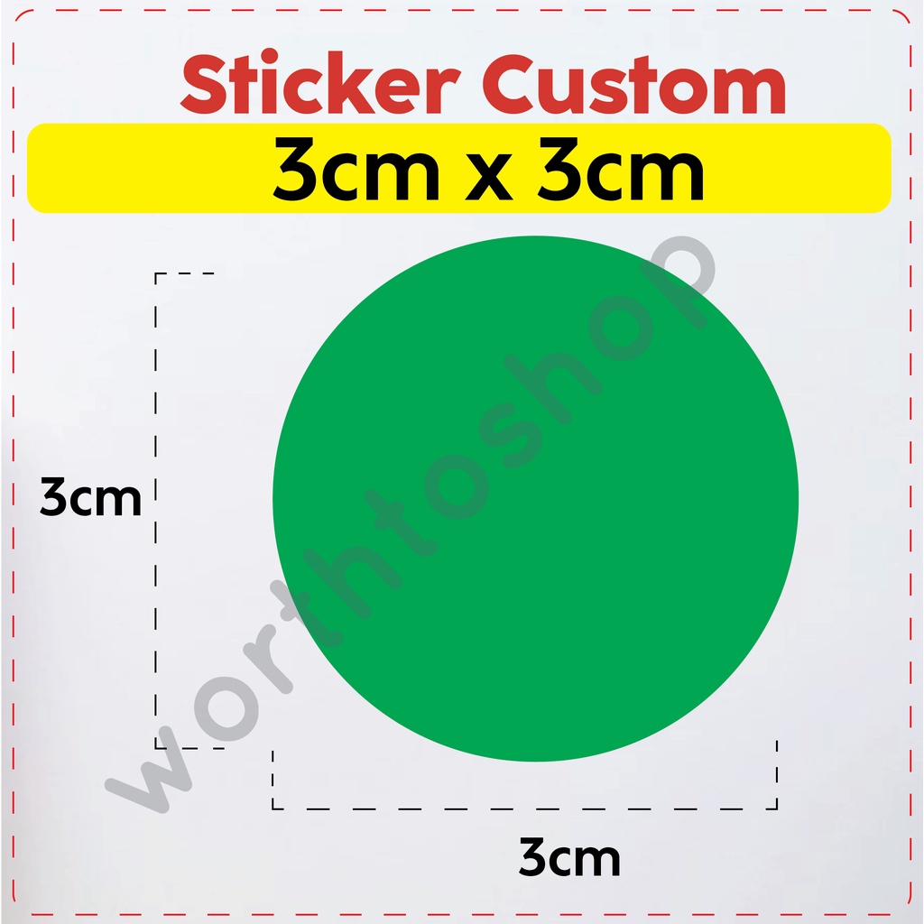 Stiker Label Custom 3cmx3cm stiker makanan stiker toko online sticker minuman waterproof