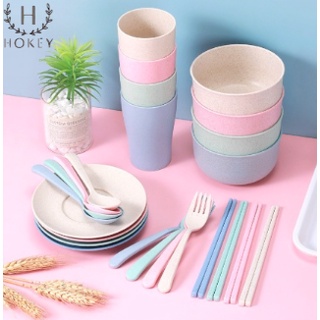 peralatan makan set 6 in 1 bahan jerami