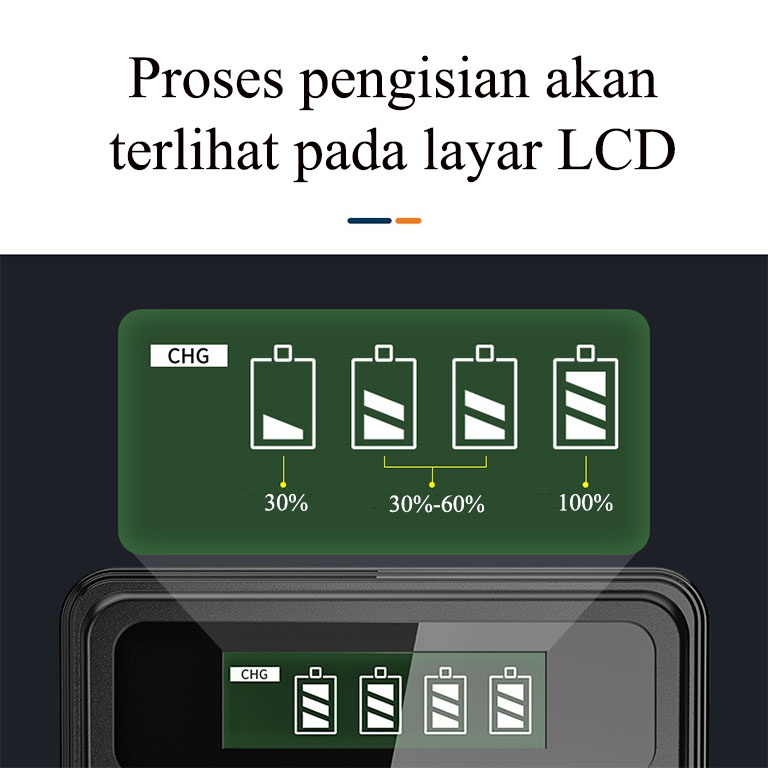 Rechargeable Charger a2 a3 4 Slot Indikator LCD Display Charger Baterai 4 Slot AA AAA Ni-Mh/Ni-cd Charing Carger Batteray