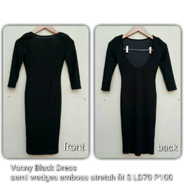 Vonny Black Dress/Dress Hitam/Bodycon